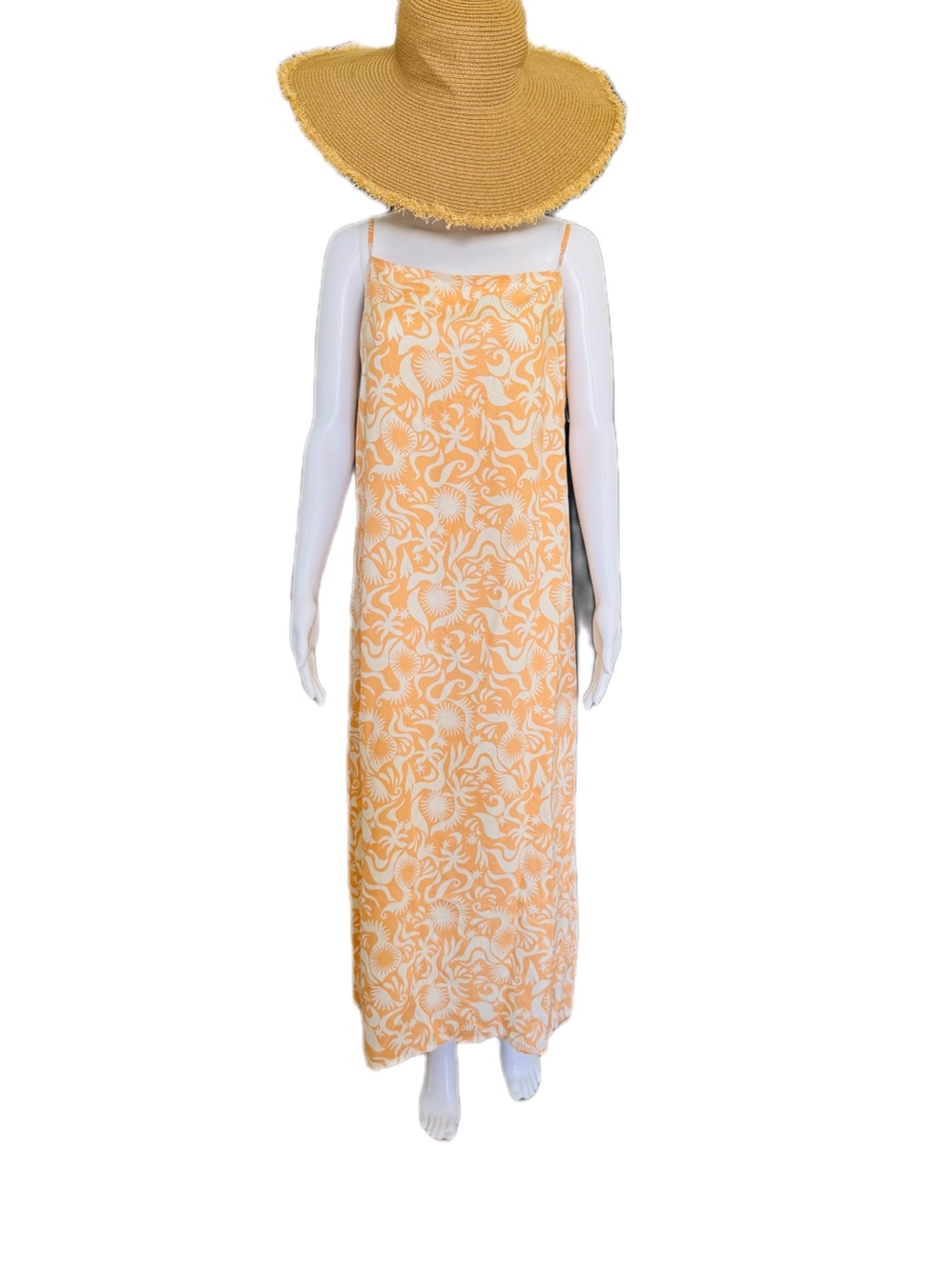 Billabong Peach and White Floral Slip Dress
